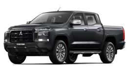 mobil mitsubishi triton double cabin hitam ultimate tampak depan samping